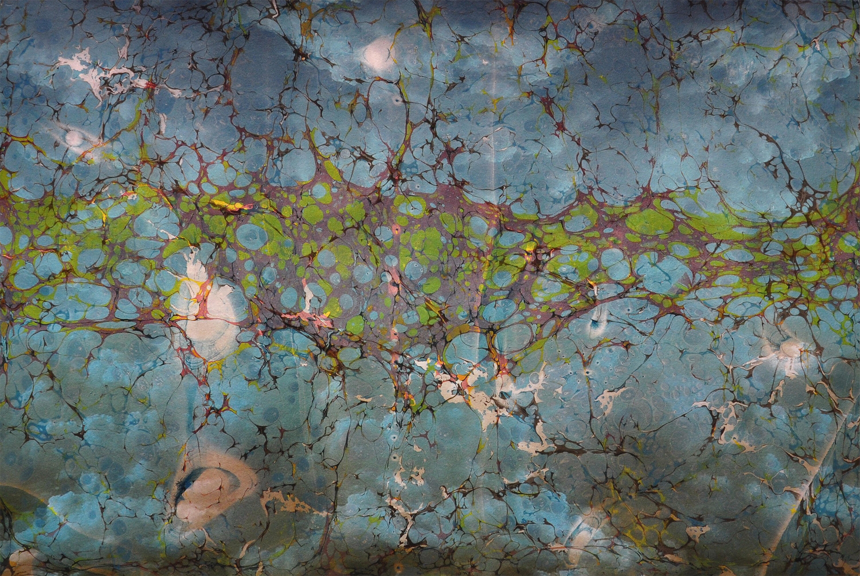 It Was Us that Scorched the Sky, digital print and acrylic marbling, 2016