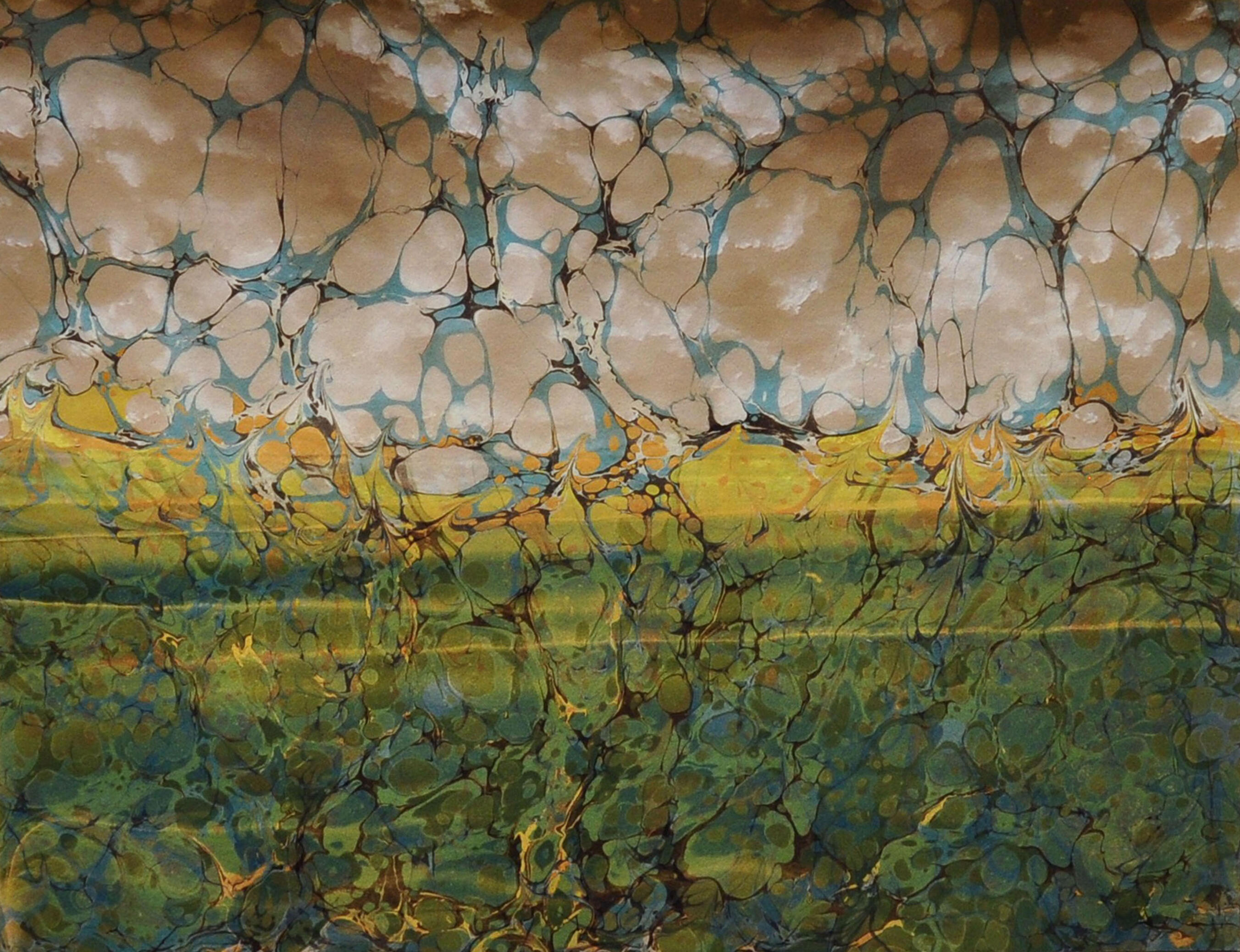 Till Souls Wax Fair as Earth and Air, digital print and acrylic marbling, 2016